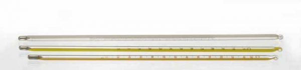 Termómetro químico de mercurio 0+100ºC al 1/5, longitud 450 mm – Aristobulo